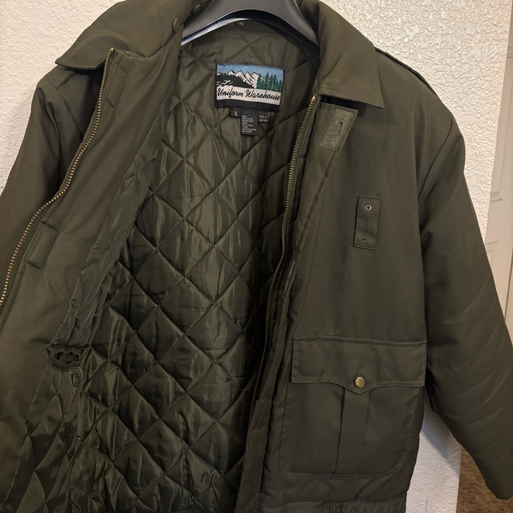 Vintage Military Utility Jacket Men's XL Olive Green Quilted Waterproof Workwear - Picture 9 of 10